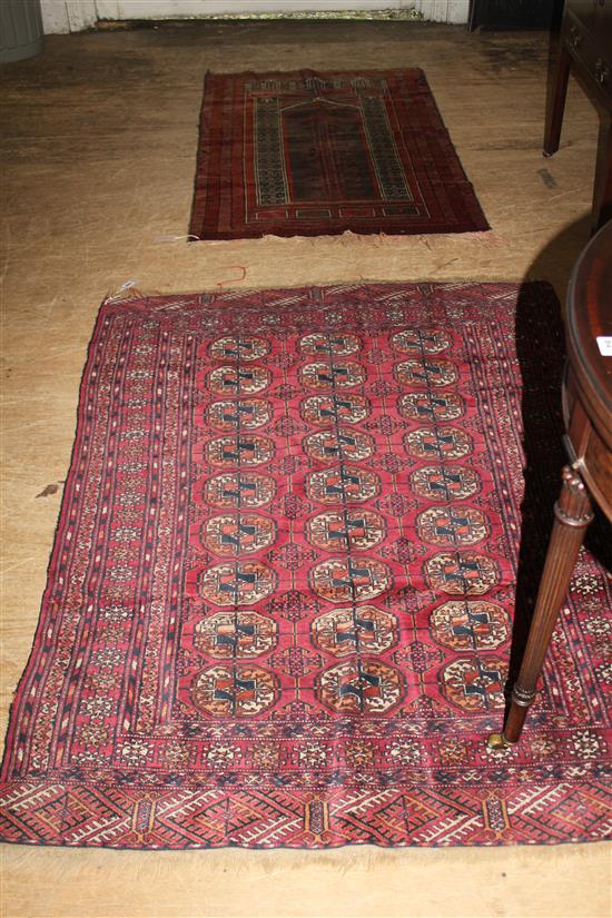 Bokara rug & a prayer rug